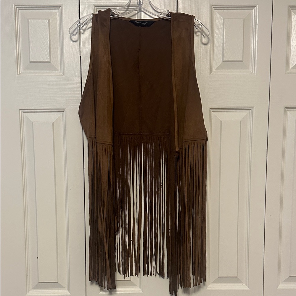 Charlie Paige Chocolate Fringe Vest